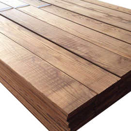 销售深度碳化木地板护墙板 防腐木深度碳化木方车圆木板加工